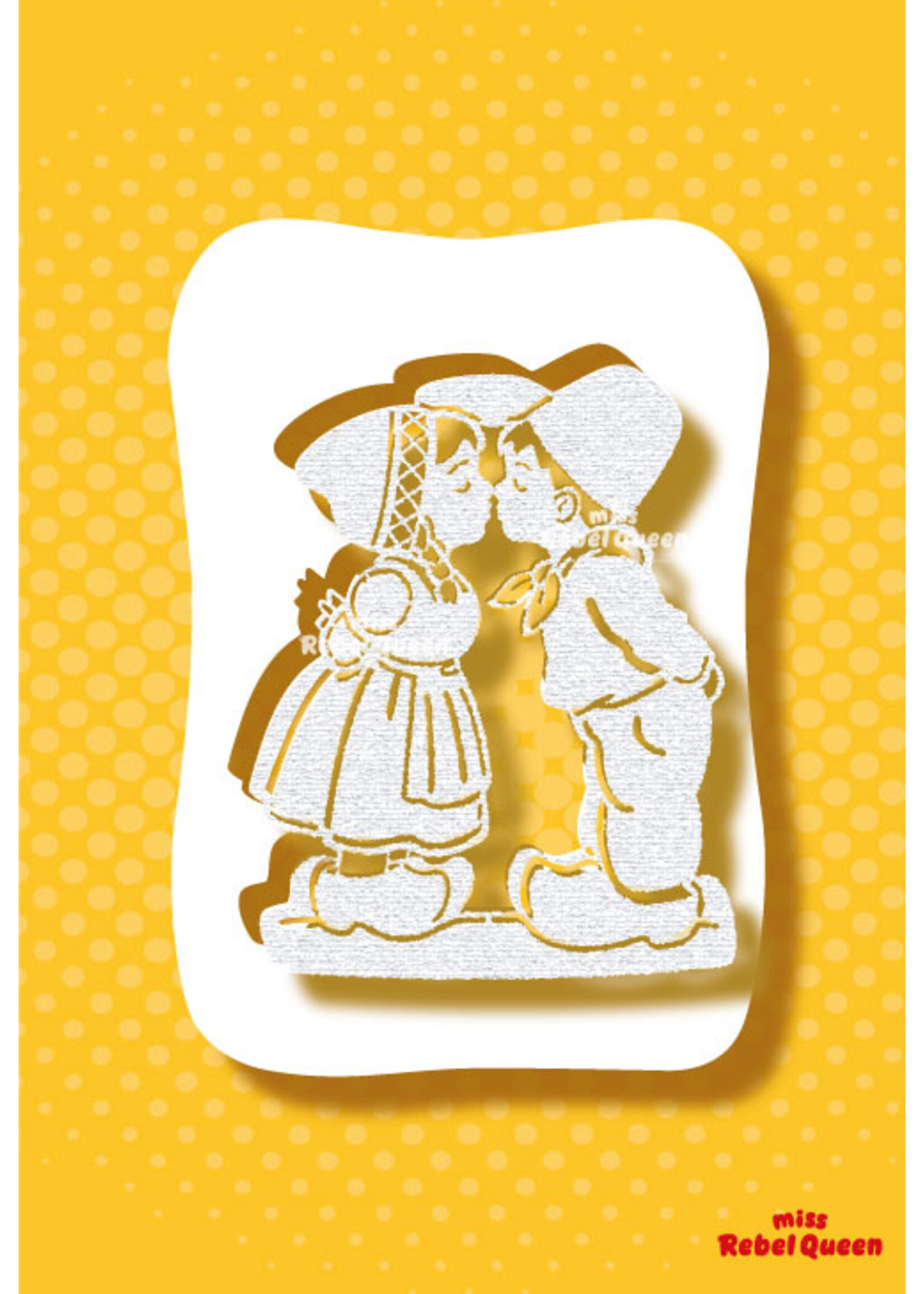 MRQ - Stencils Hollands klederdracht stelletje airbrush stencil A6