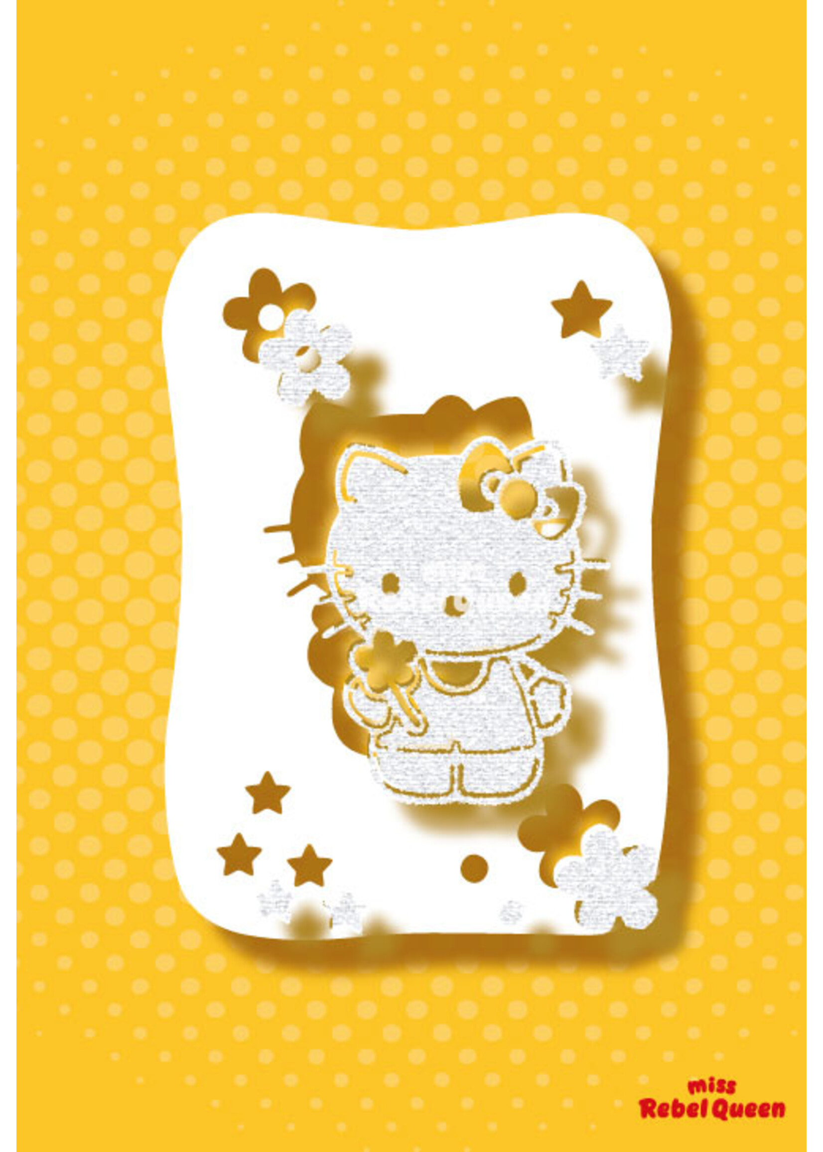 MRQ - Stencils Kitty girl airbrush tattoo stencil A6