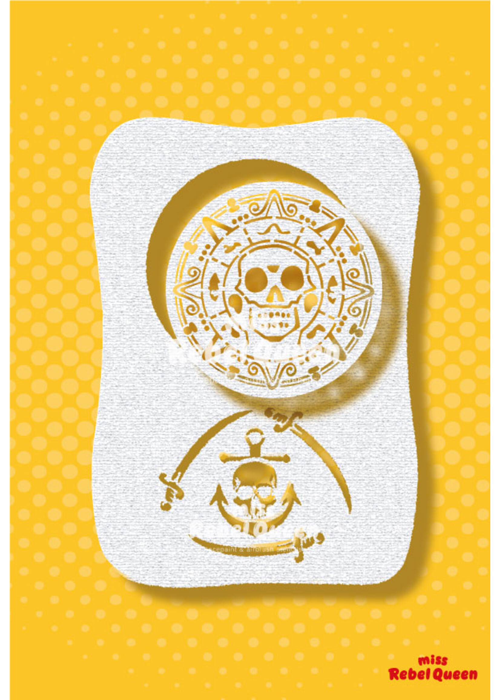 MRQ - Stencils Munt Pirates airbrush tattoo stencil A6