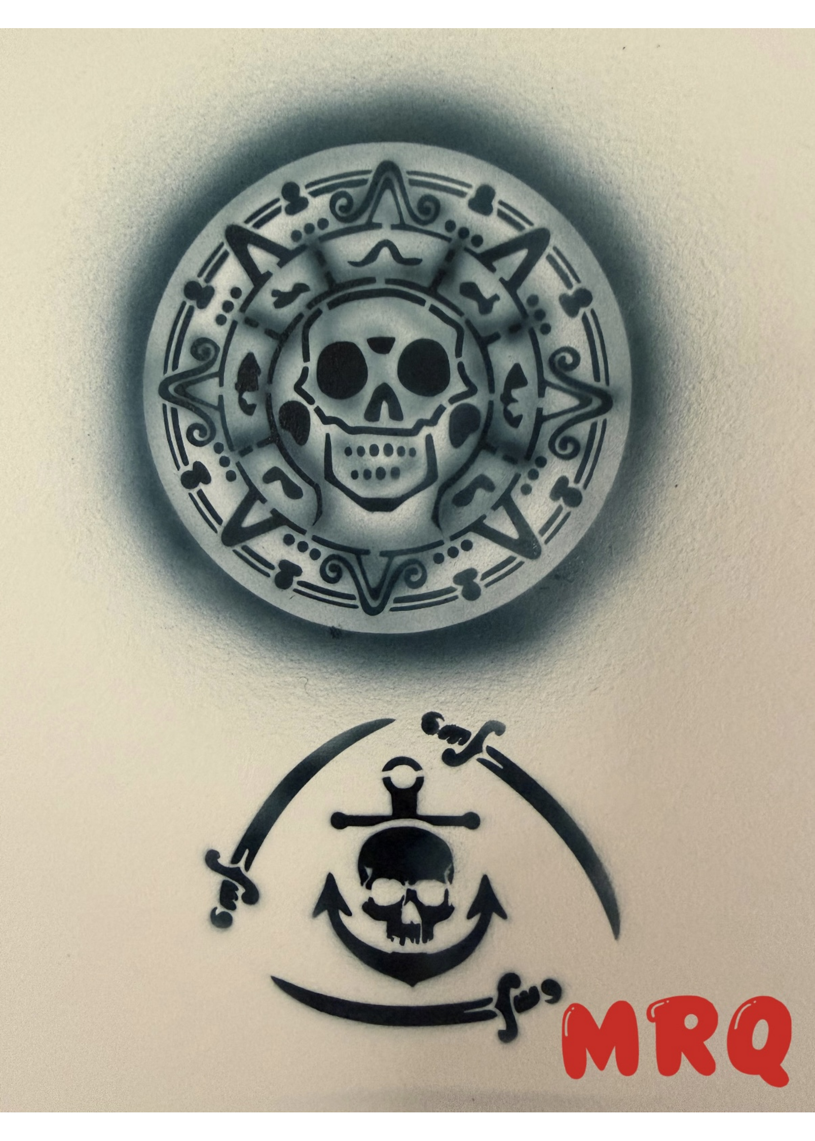 MRQ - Stencils Munt Pirates airbrush tattoo stencil A6