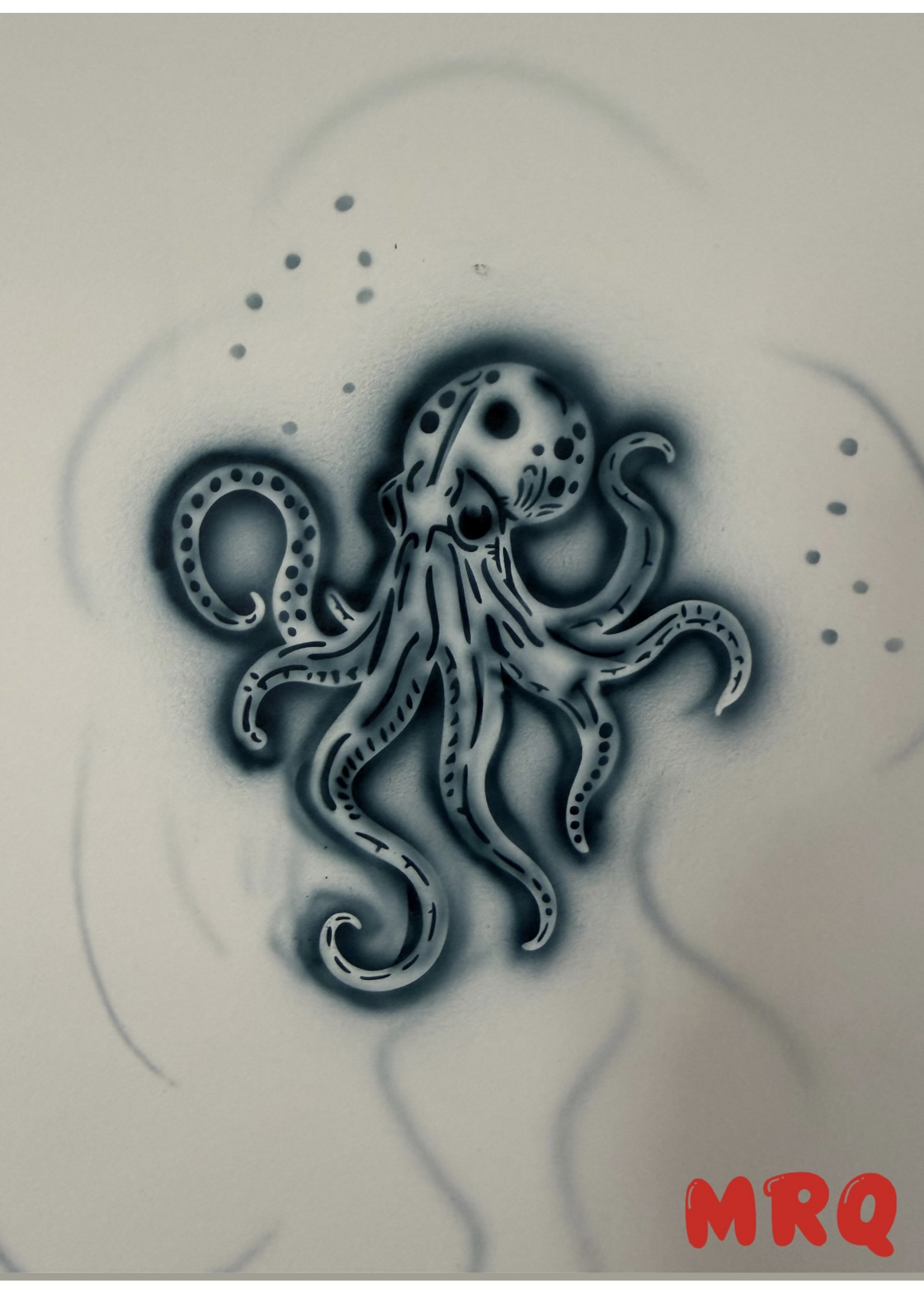 MRQ - Stencils Octopus Pirates Kraken airbrush tattoo stencil A5