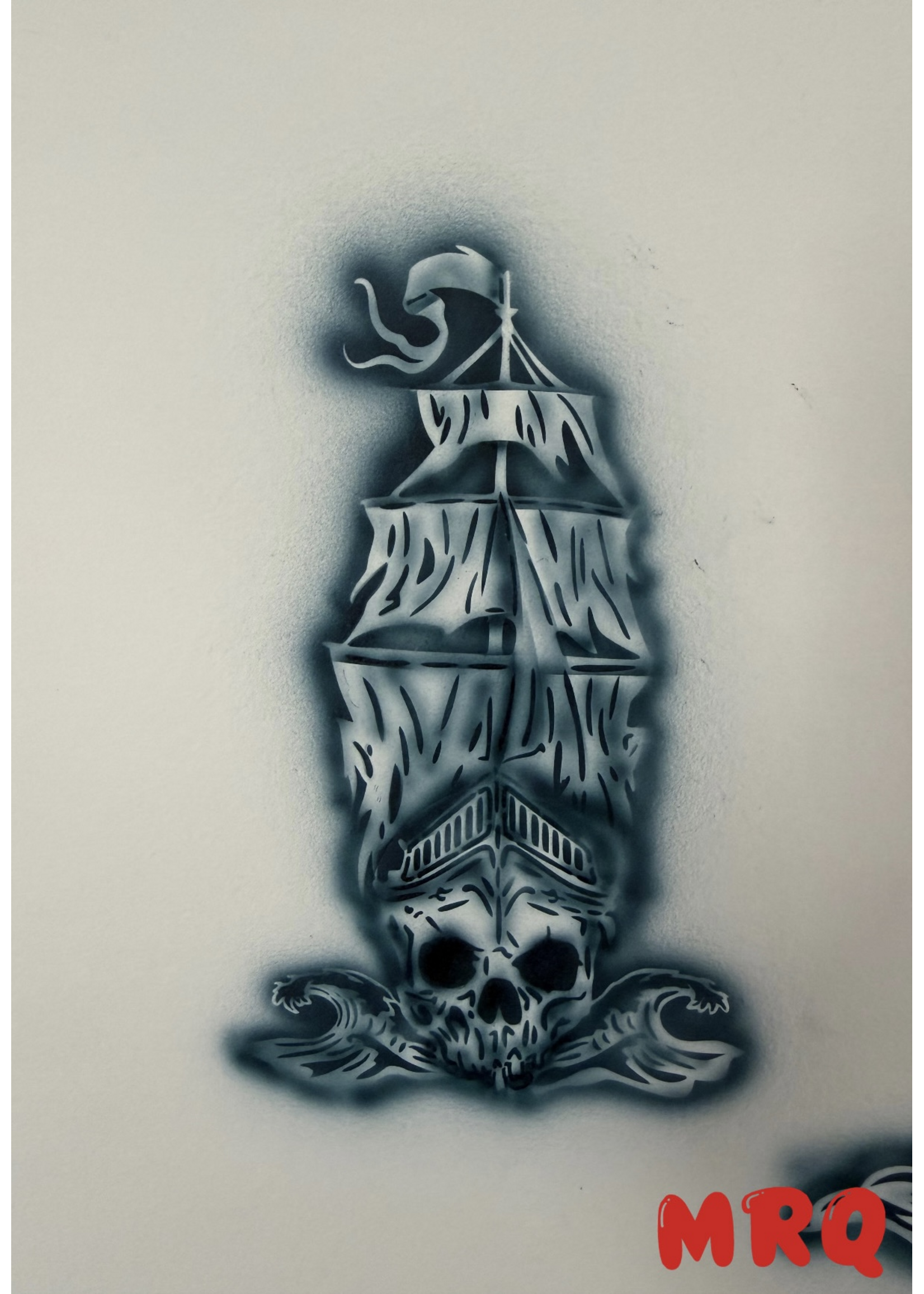 MRQ - Stencils Piratenschip airbrush tattoo stencil A5