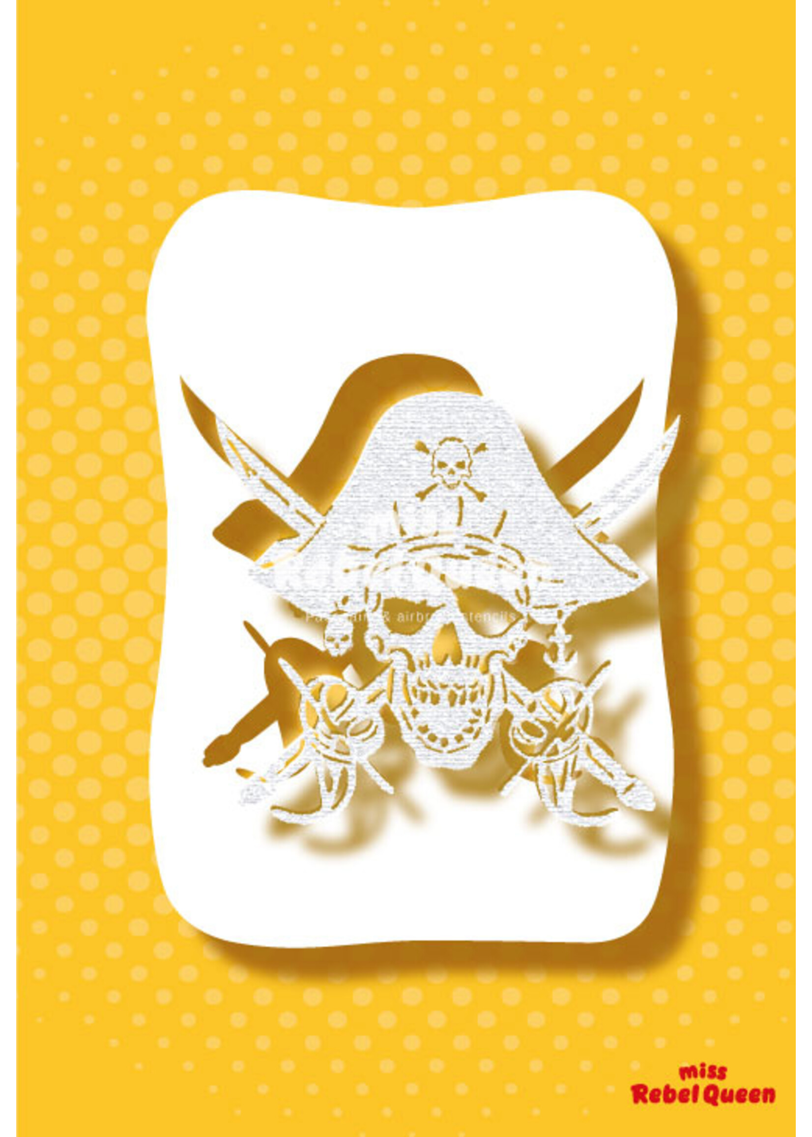 MRQ - Stencils Jolly Roger Pirate airbrush tattoo stencil A6