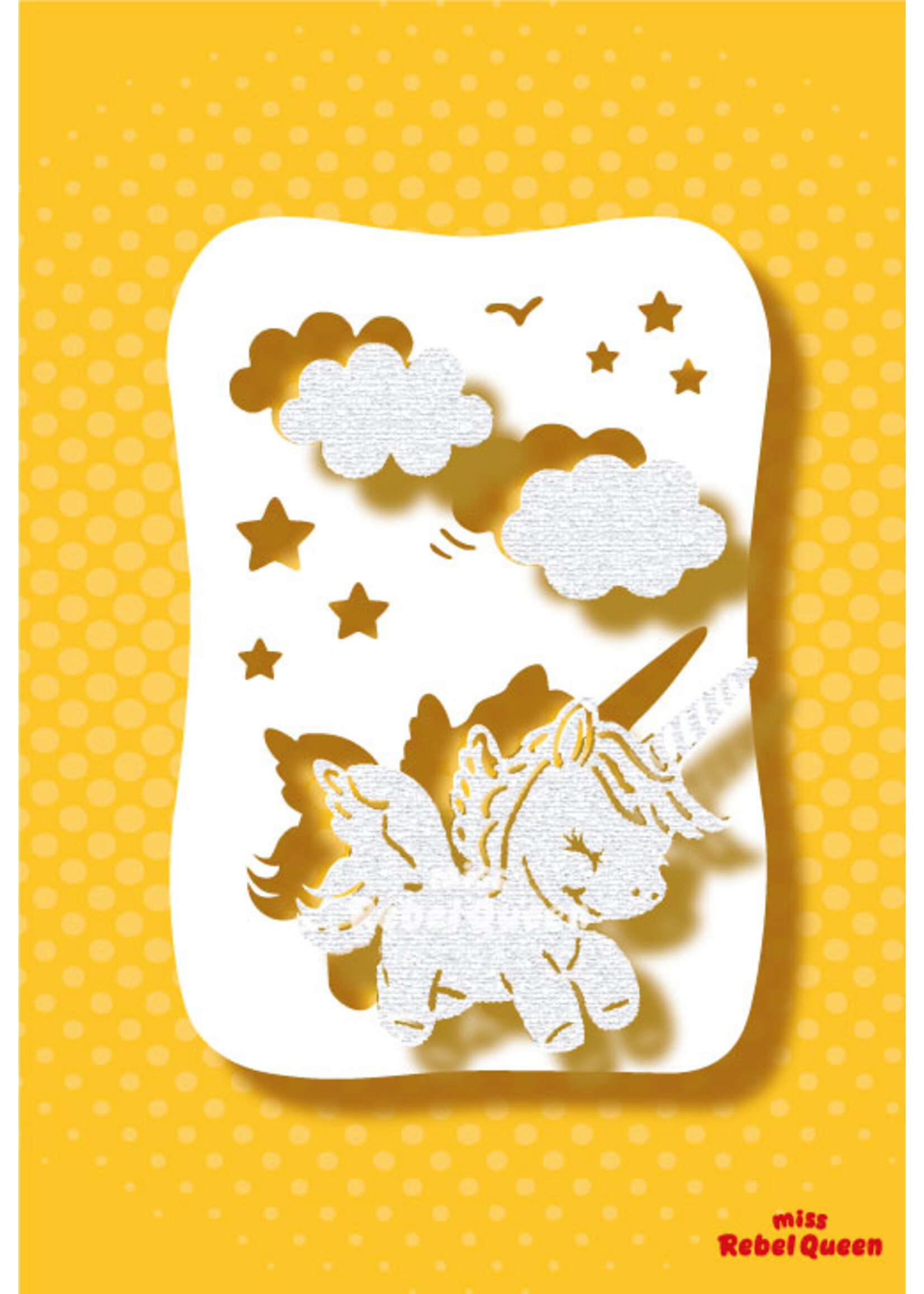 MRQ - Stencils Baby unicorn airbrush tattoo stencil A6