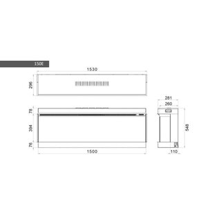 Trimline Fires Elektrische Inbouwhaard Trimline 150E Solus Panoramic