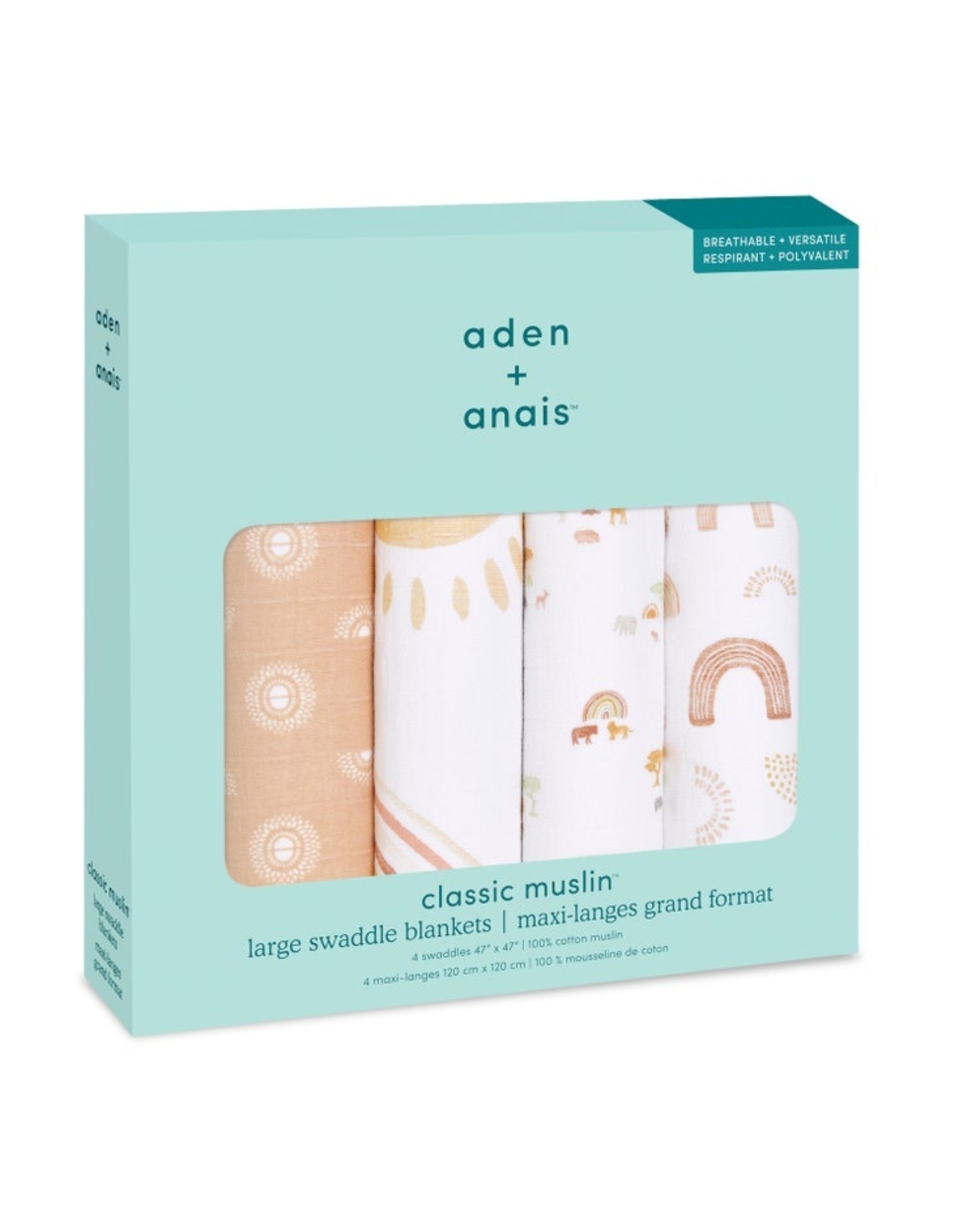 aden + anais 4 pak swaddles Lovely reverie Nybble