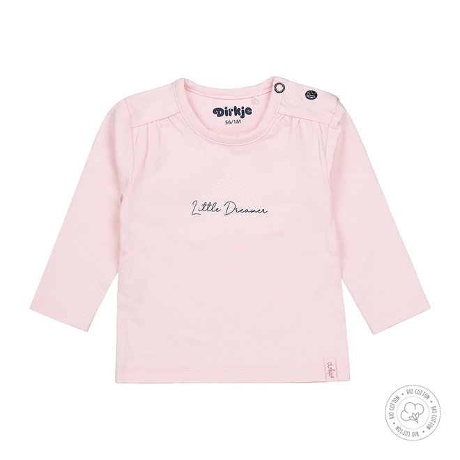 Dirkje meisjes babyshirt roze met plooi