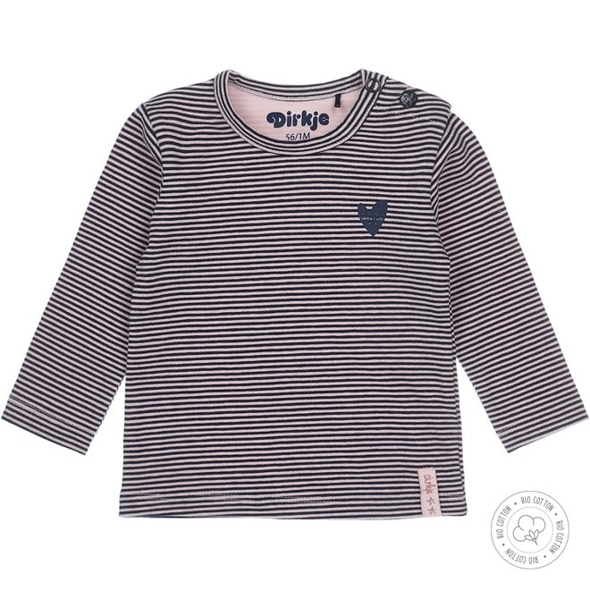 Dirkje Mädchen Babyshirt Navy gestreift