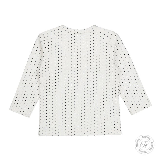 Dirkje girls baby shirt with ecru and dots