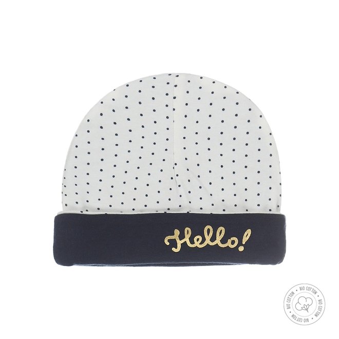 Dirkje babymutsje ecru en navy