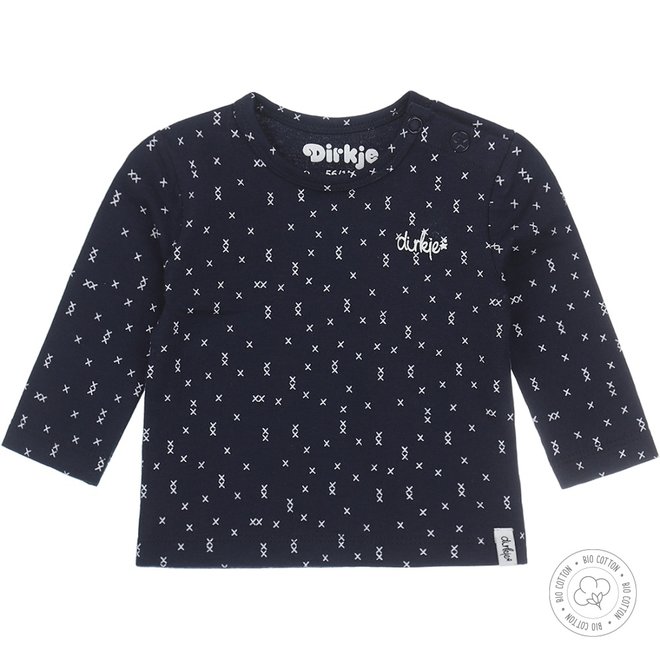 Dirkje Jungen Babyshirt Navy mit ecru