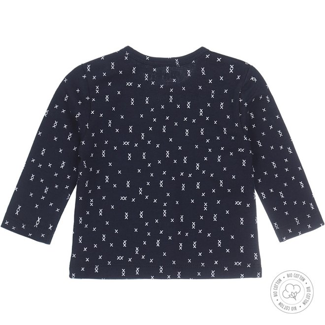 Dirkje jongens babyshirtje navy met ecru