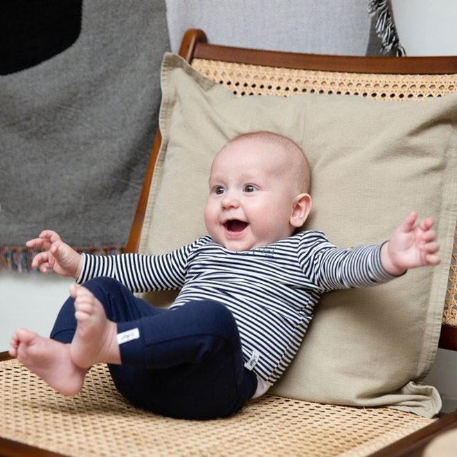 Dirkje jongens babyshirtje navy met streep