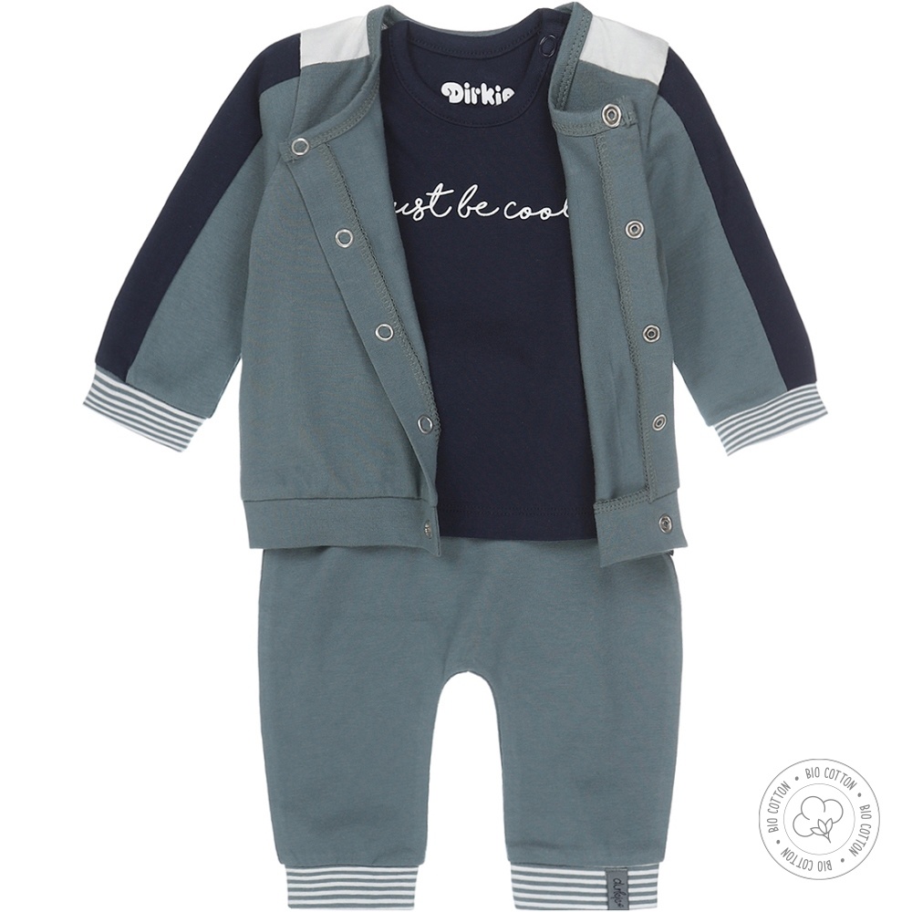 Skalk kader Medic Dirkje jongens babypakje 3-delig navy en dusty green | Dirkje - Dirkje Baby-  & Kidswear