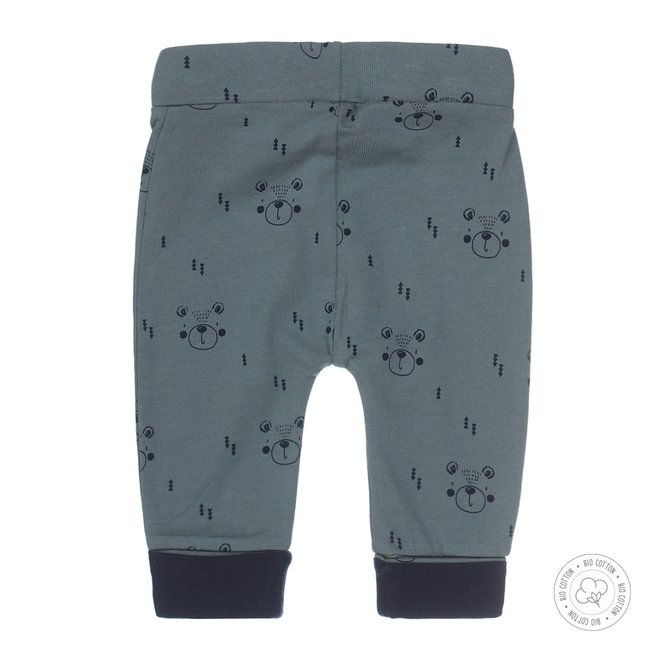 Dirkje jongens babybroekje dusty green met print