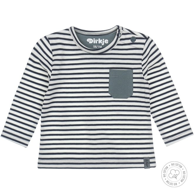 Dirkje boys baby shirt ecru with dusty green