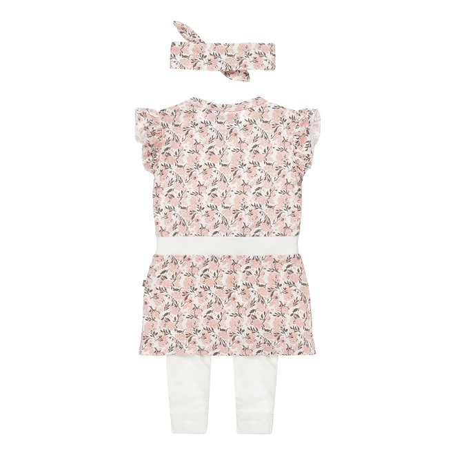 Dirkje girls baby set dress and legging off-white flower