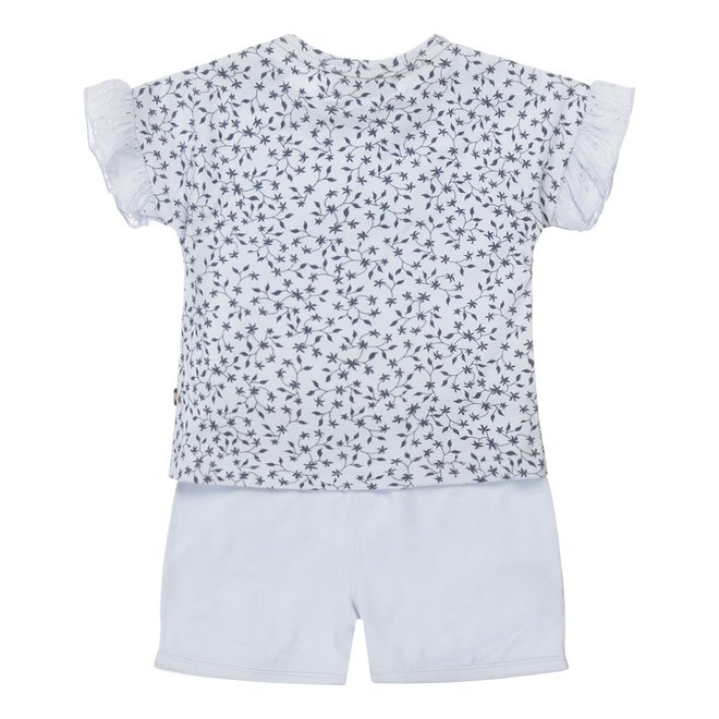 Dirkje girls baby set T-shirt and shorts light blue flower