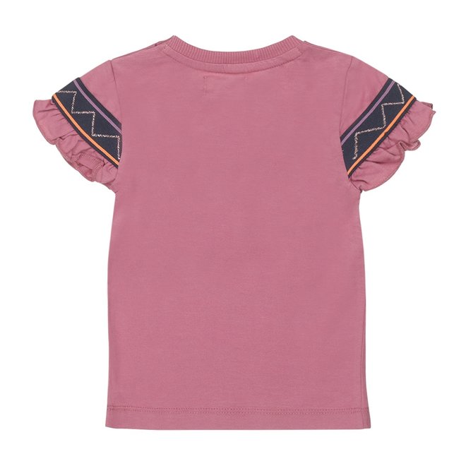 Dirkje Mädchen T-shirt rosa lila Rüsche