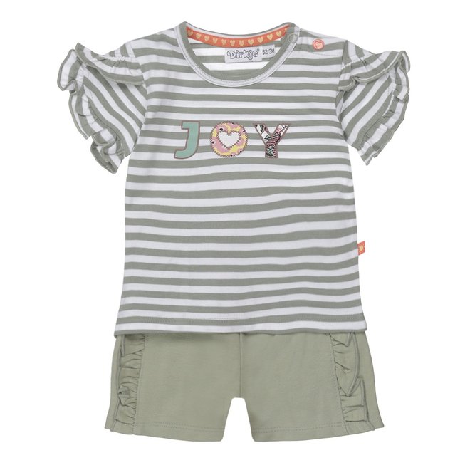 Dirkje Mädchen Baby Set T-shirt und Shorts weich grün