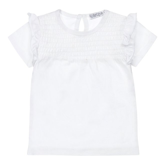 Dirkje girls T-shirt white ruffle