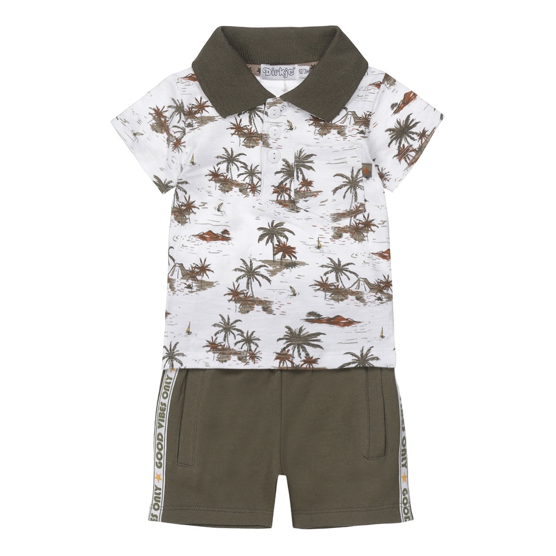 Lima ijzer Denken Dirkje jongens baby set poloshirt en short legergroen palm | Dirkje -  Dirkje Baby- & Kidswear