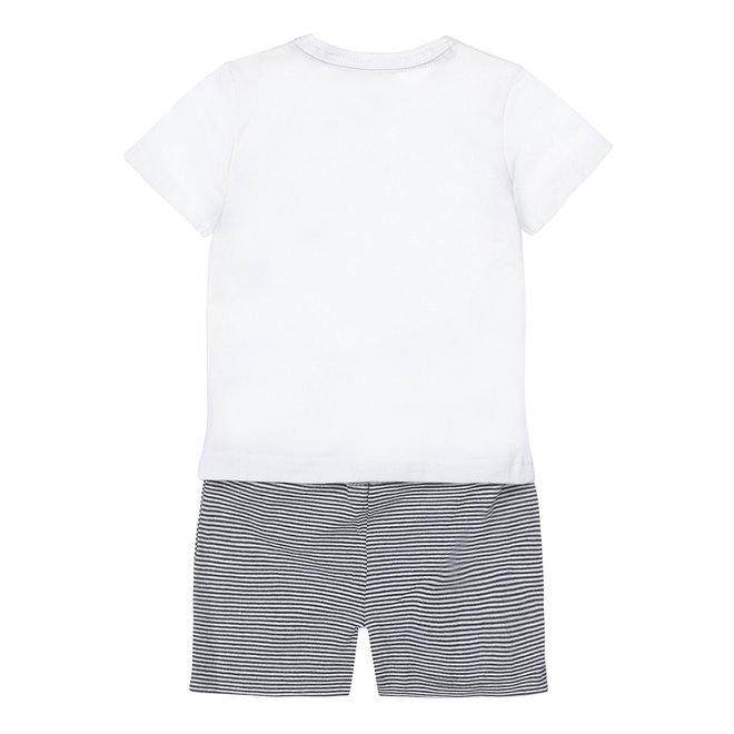 Dirkje Jungen Baby Set T-shirt und Shorts weiß gestreift