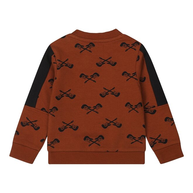 Dirkje boys jumper rust brown guitar