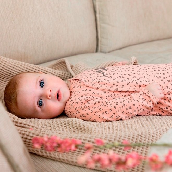 Dirkje Mädchen Baby Schlafanzug mit Hut rosa Panther