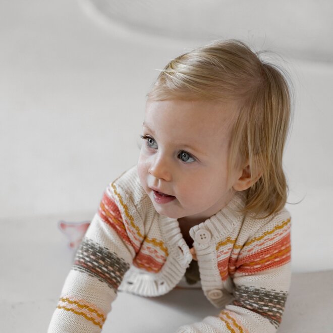 Dirkje girls cardigan knitted off white