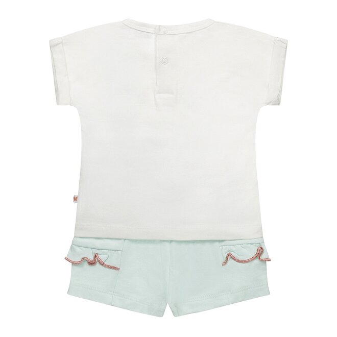 Dirkje girls baby set T-shirt shorts white mint green
