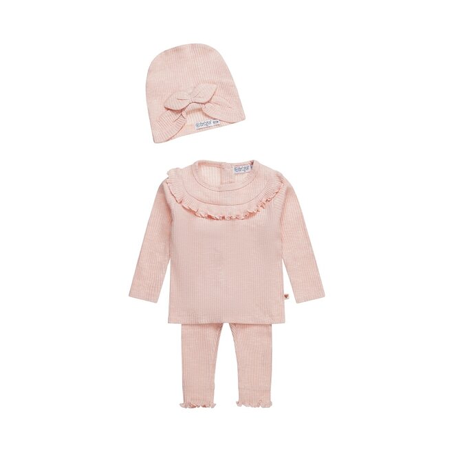 Dirkje Mädchen Baby Set Longsleeve Hose Hut rosa