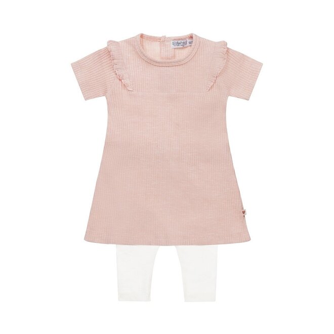 Dirkje Mädchen Baby Set Kleid mit Leggings rosa