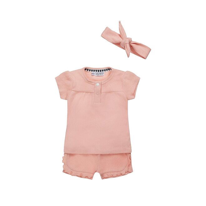 Dirkje Mädchen Baby Set T-shirt Shorts Haarband rosa