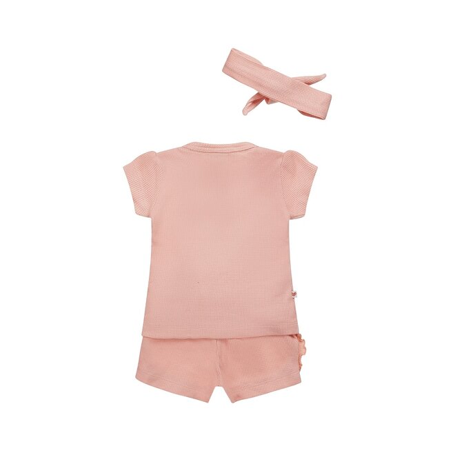 Dirkje girls baby set T-shirt shorts hairband pink