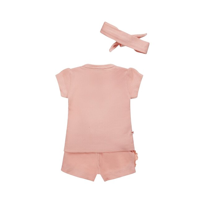 Dirkje Mädchen Baby Set T-shirt Shorts Haarband rosa