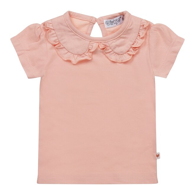 Dirkje girls T-shirt pink collar