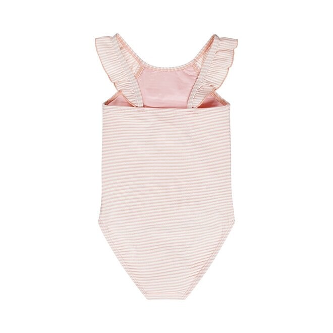 Dirkje girls swimming costume pink white striped