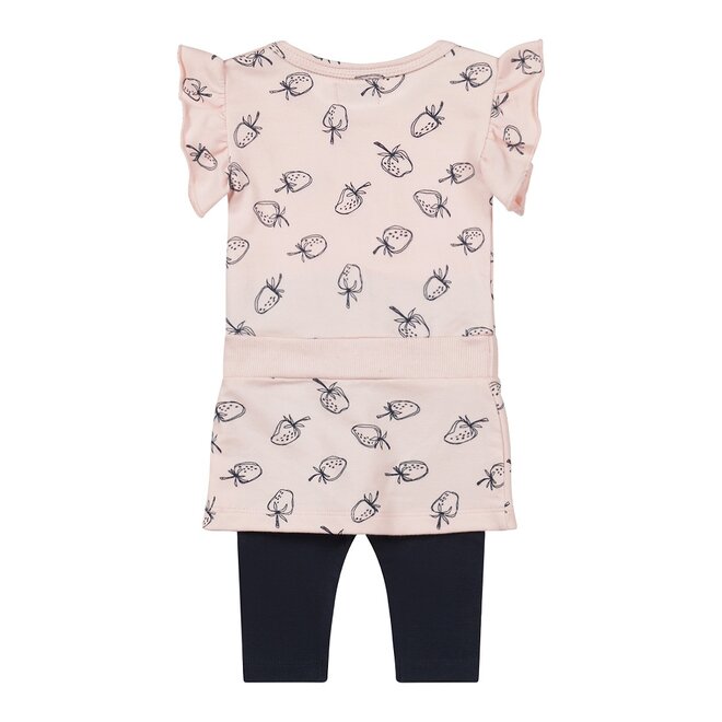 Dirkje Mädchen Baby Set Kleid mit Leggings rosa ärmellos