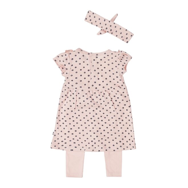 Dirkje Mädchen Baby Set Kleid mit Leggings Haarband rosa
