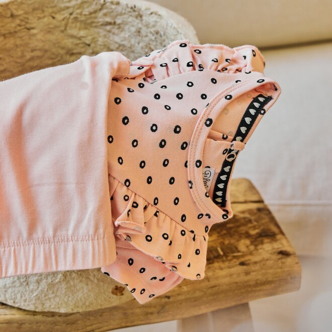 Dirkje Mädchen Baby Set Kleid mit Leggings Haarband rosa