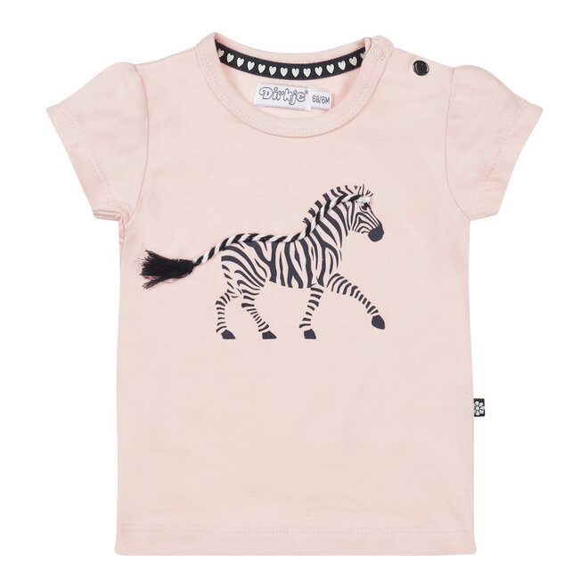 Dirkje girls T-shirt short sleeve light pink zebra