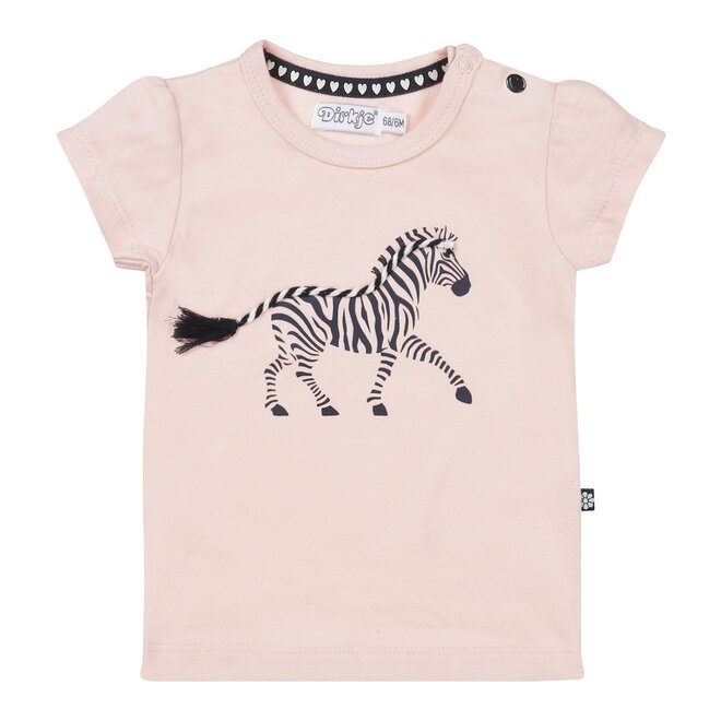 Dirkje Mädchen T-Shirt kurzarm hellrosa zebra