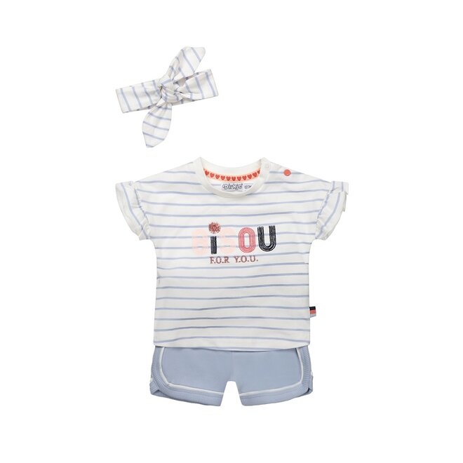 Dirkje Mädchen Baby Set T-shirt Shorts hellblau weiß