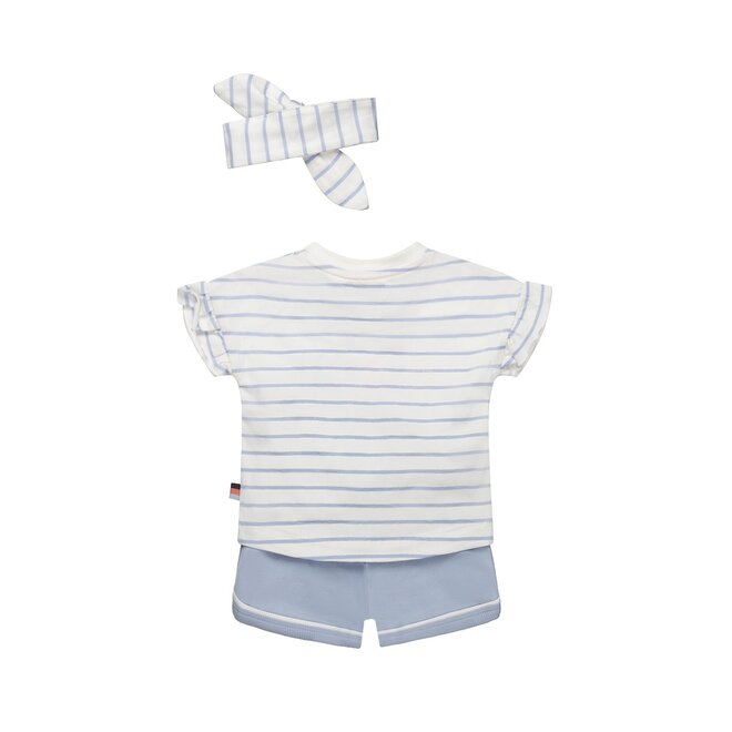 Dirkje girls baby set T-shirt shorts light blue white