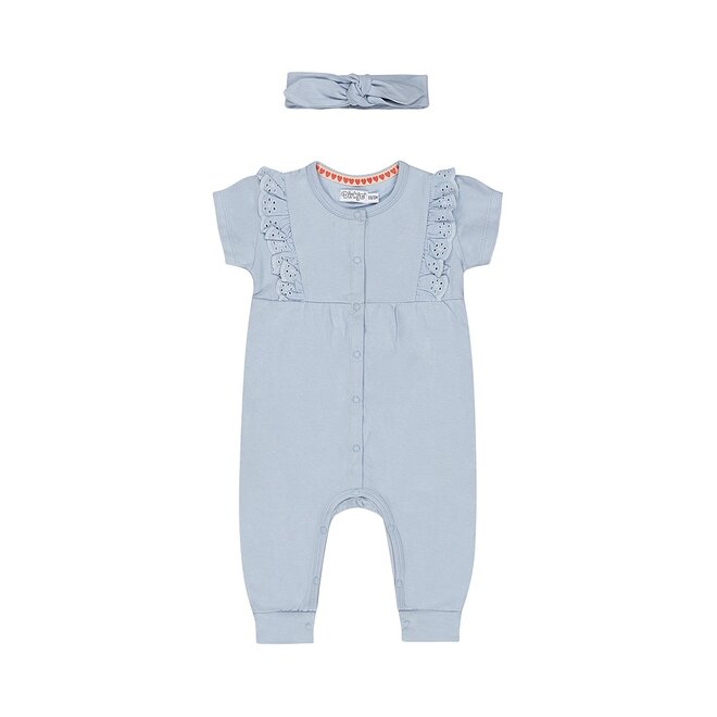 Dirkje Mädchen Baby-Body mit Haarband hellblau