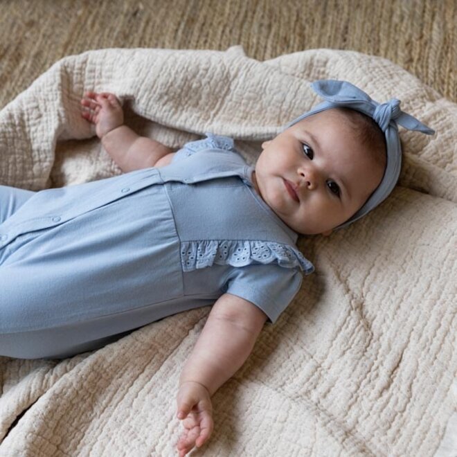 Dirkje Mädchen Baby-Body mit Haarband hellblau