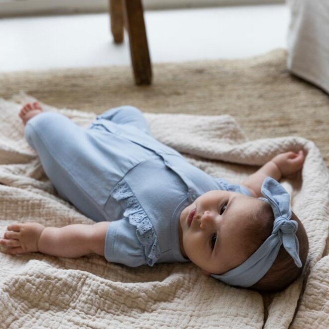 Dirkje Mädchen Baby-Body mit Haarband hellblau