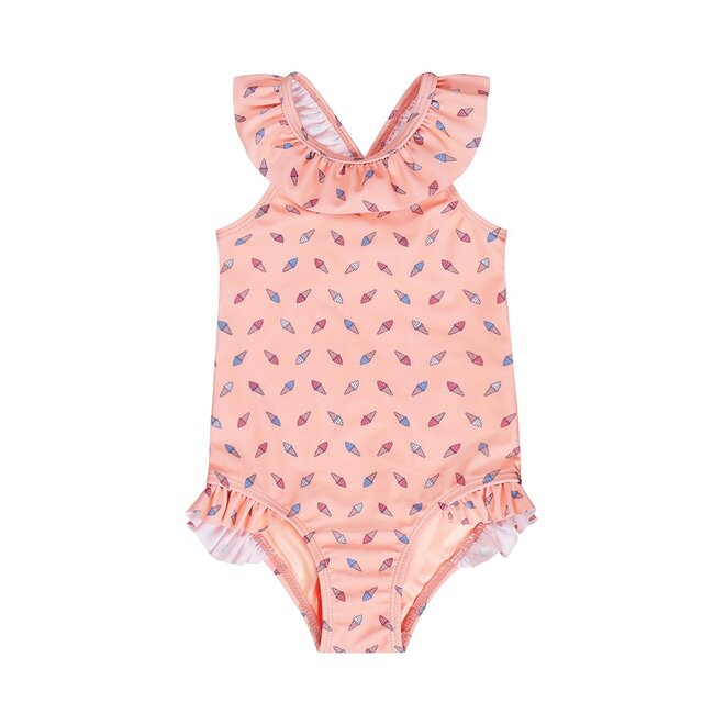 Dirkje girls swimming costume peach pink ice cream