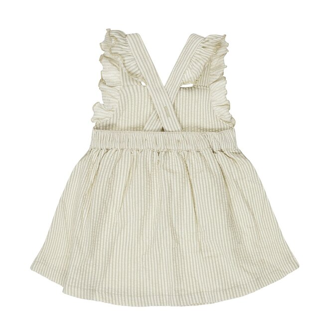 Dirkje girls dress soft green striped muslin